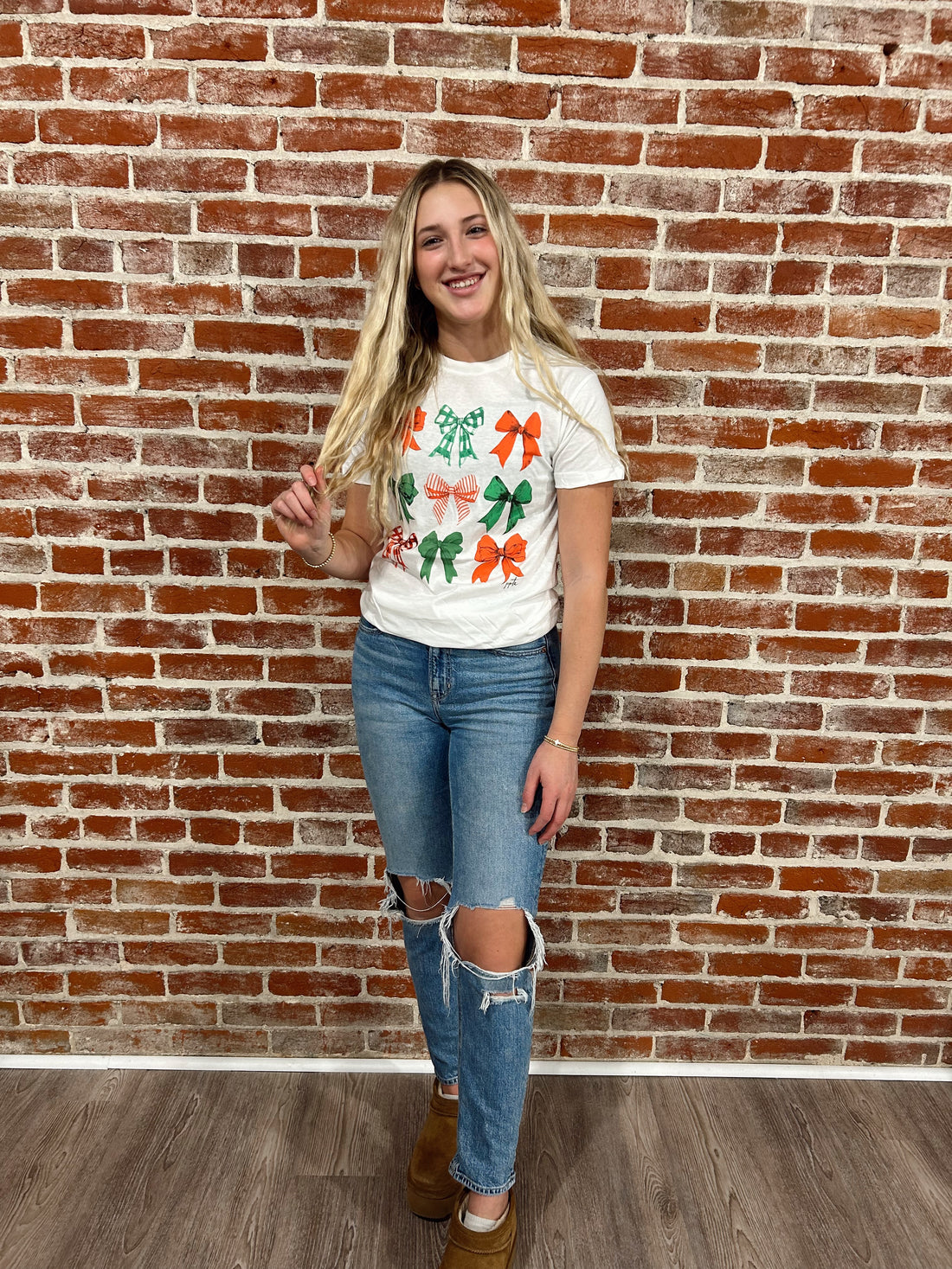 Christmas Bow Tee, graphic tee