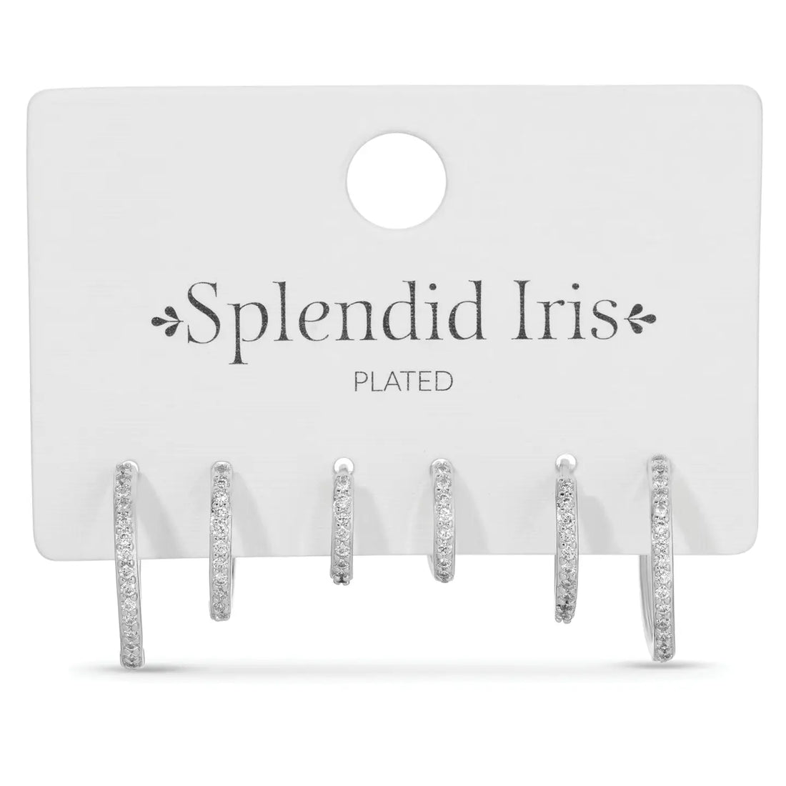 Splendid Iris- delicate pave Huggies