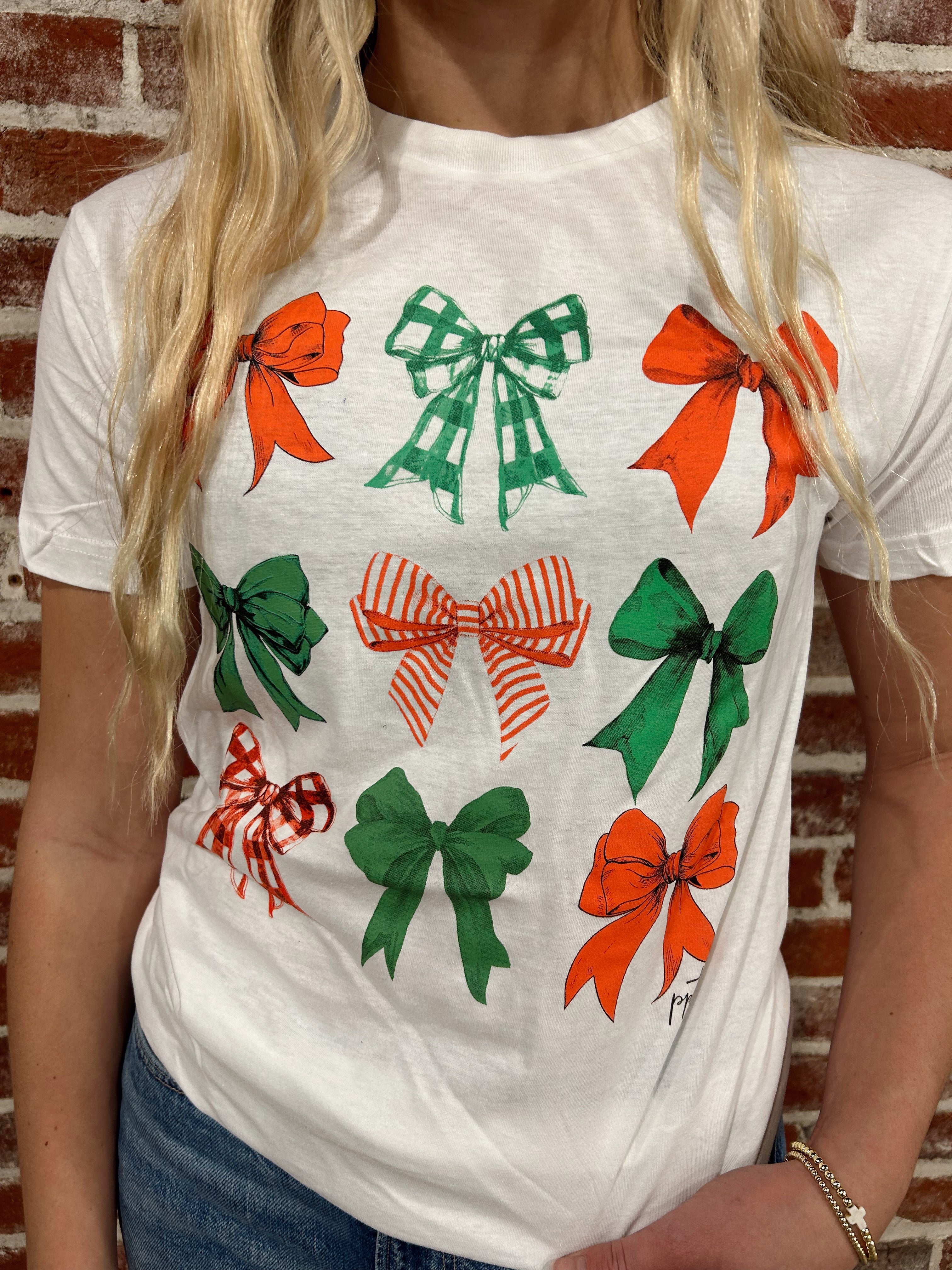 Christmas Bow Tee, graphic tee