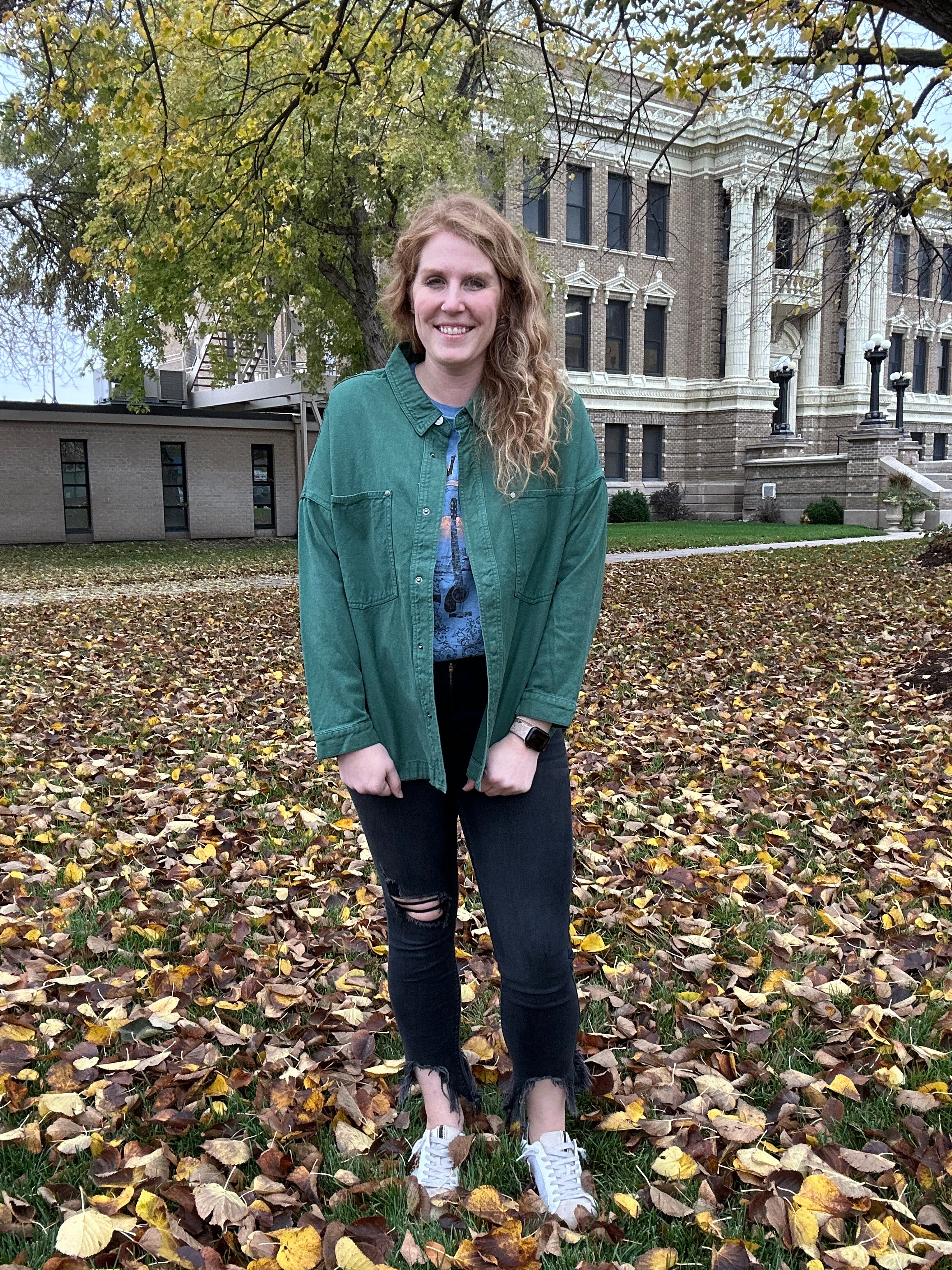 Green Denim Shacket