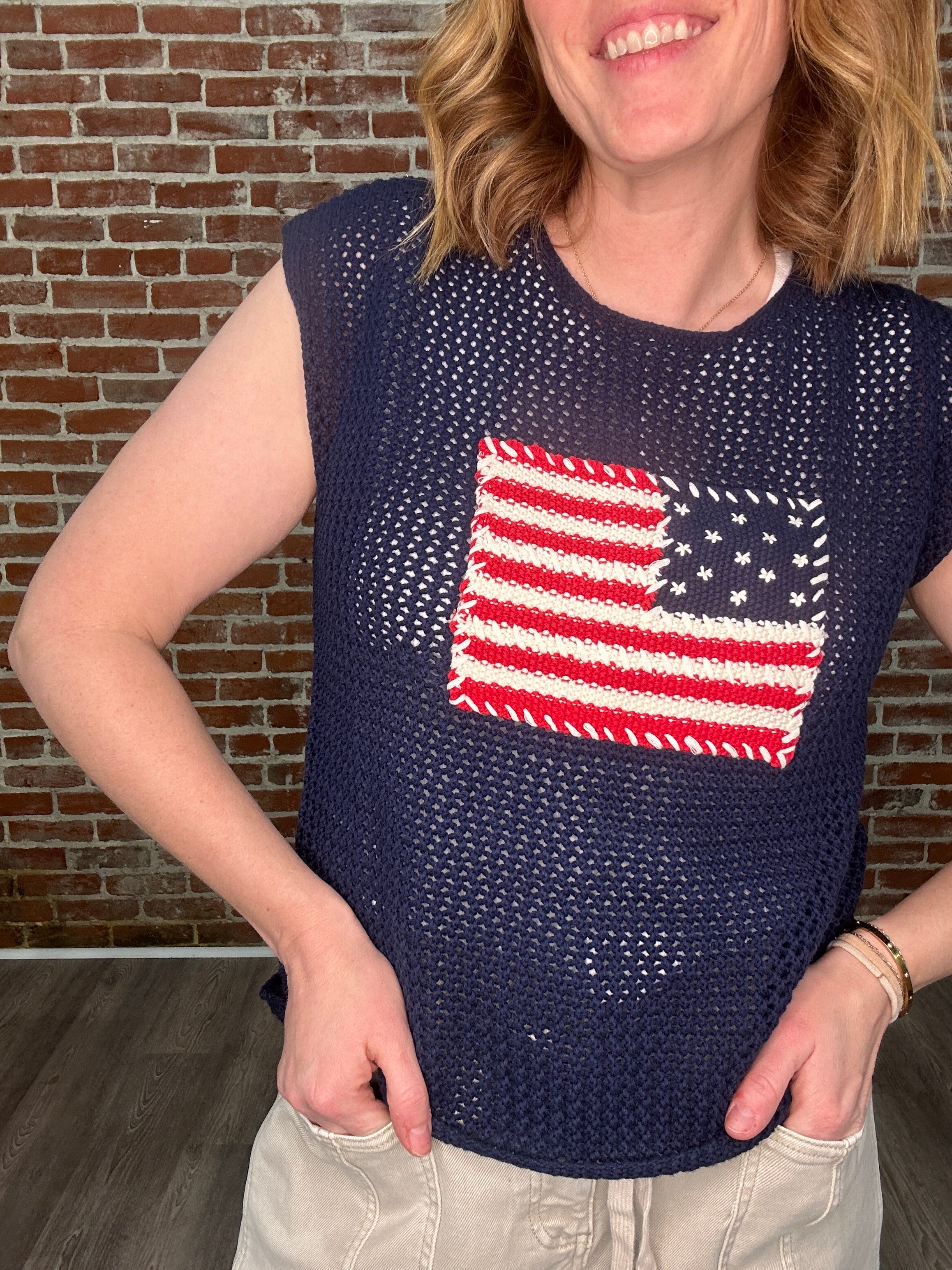 Stars and Stripes knit top