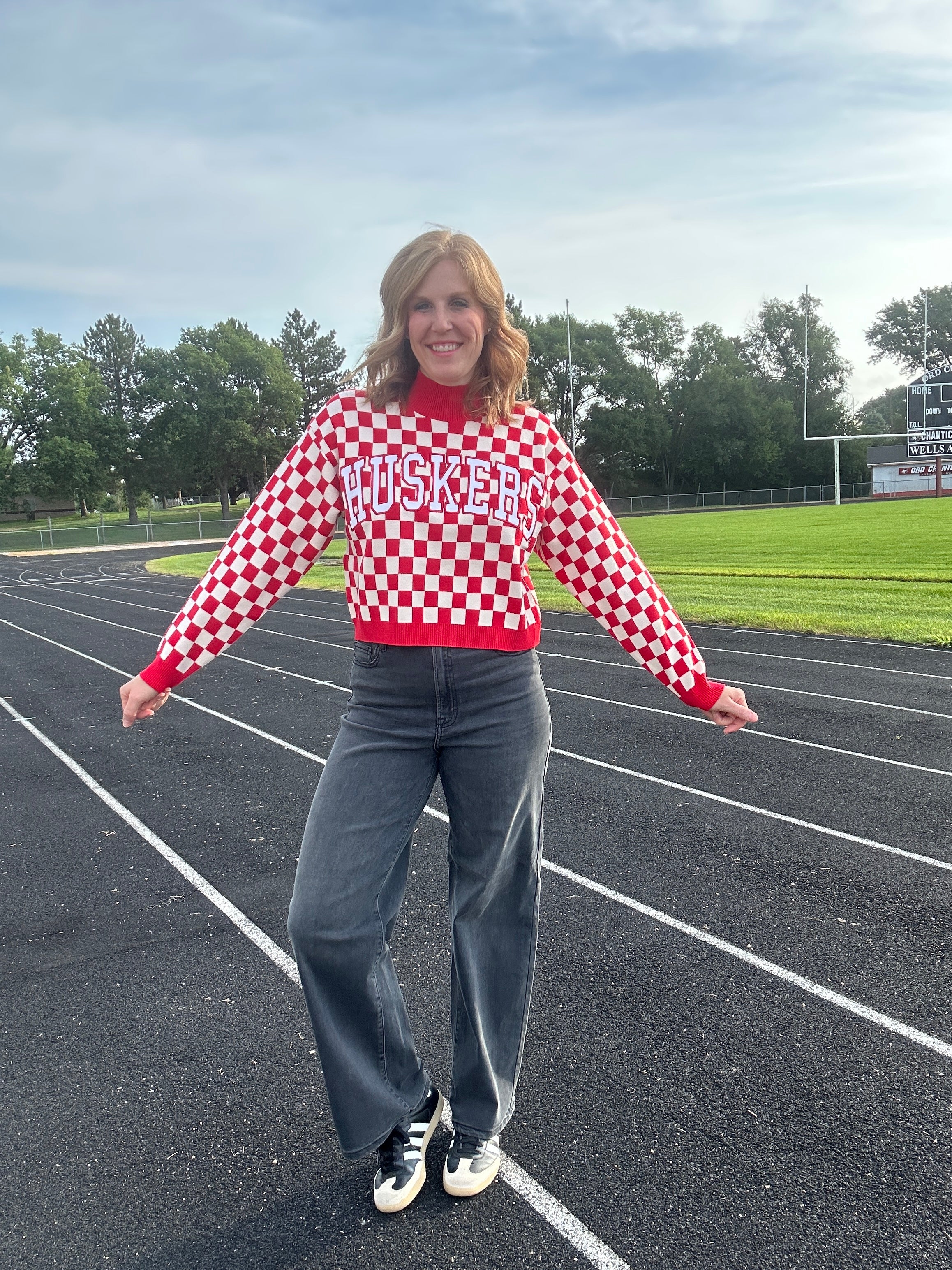 Nebraska- Checkerboard Sweater