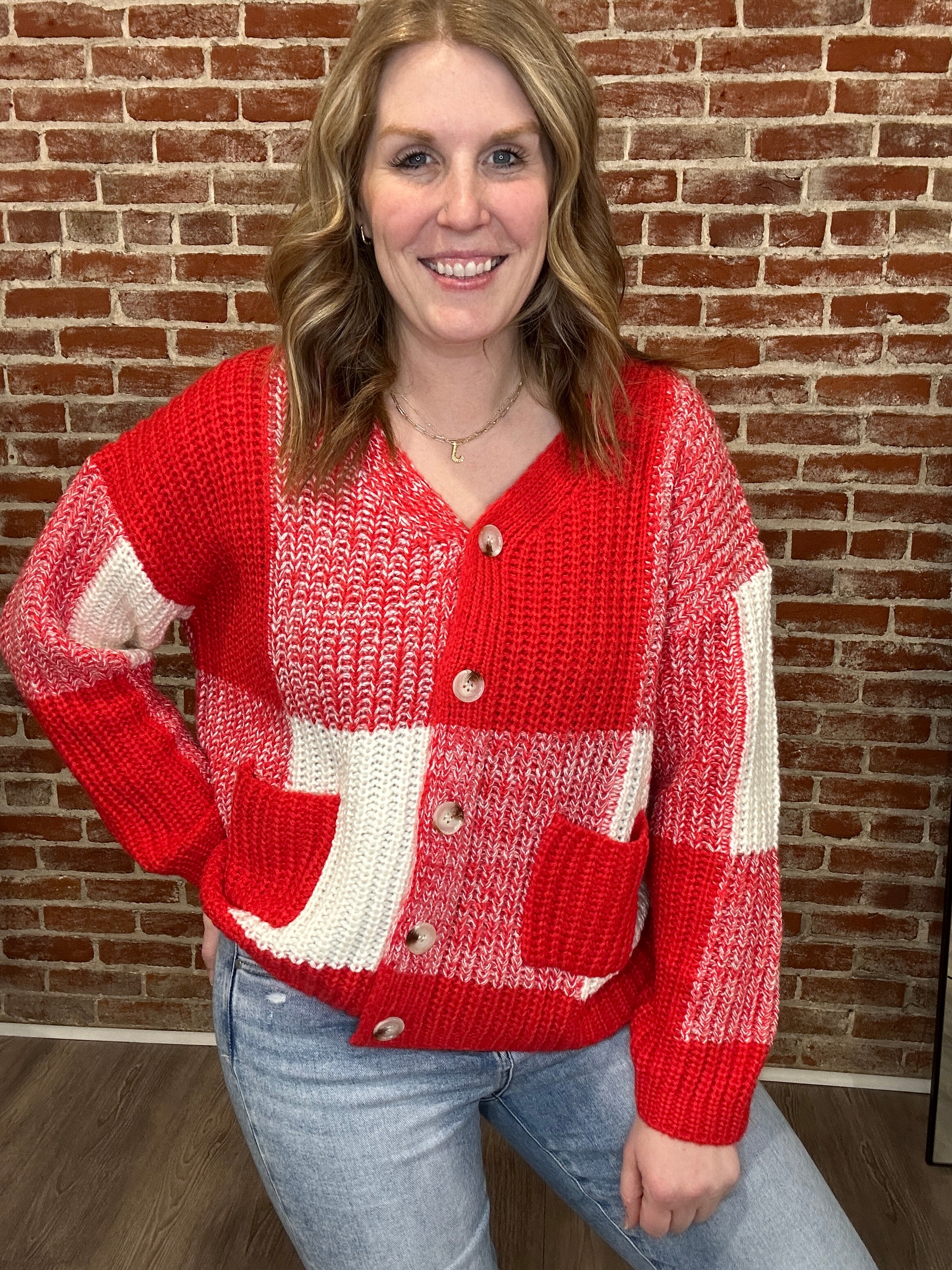 Red and White Sweater