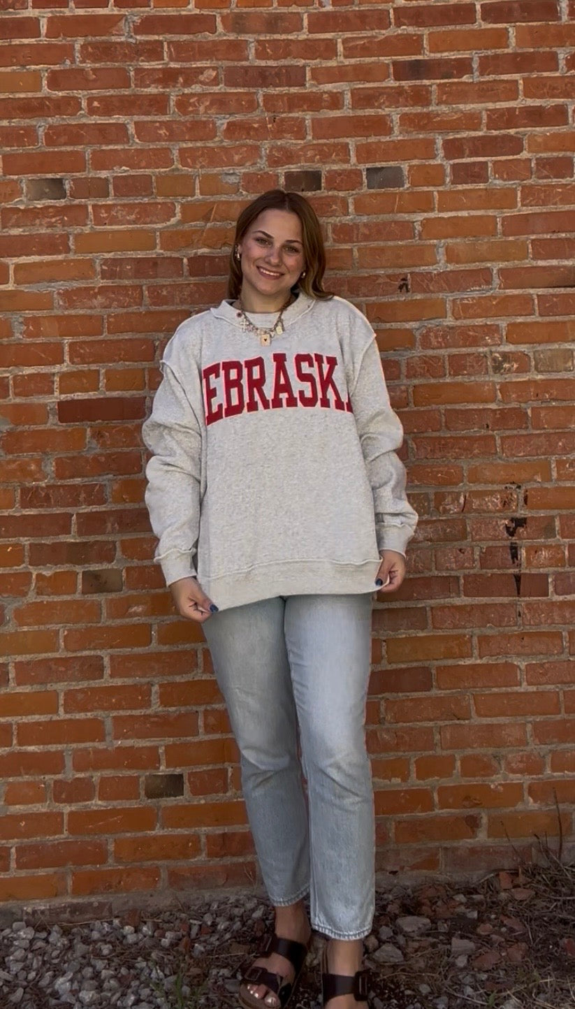 Nebraska/NE Reversible Sweatshirt
