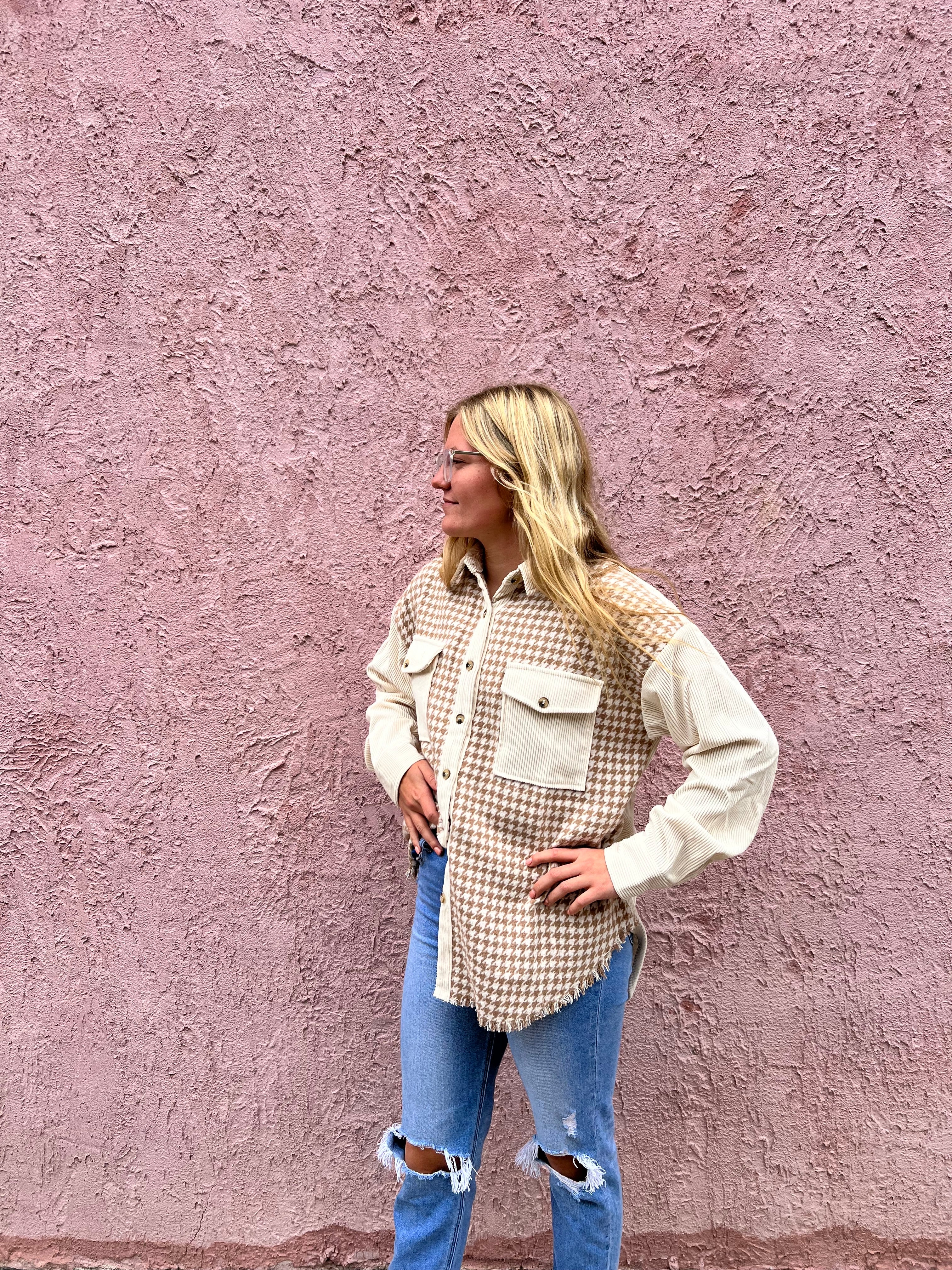 Hadley Houndstooth Shacket