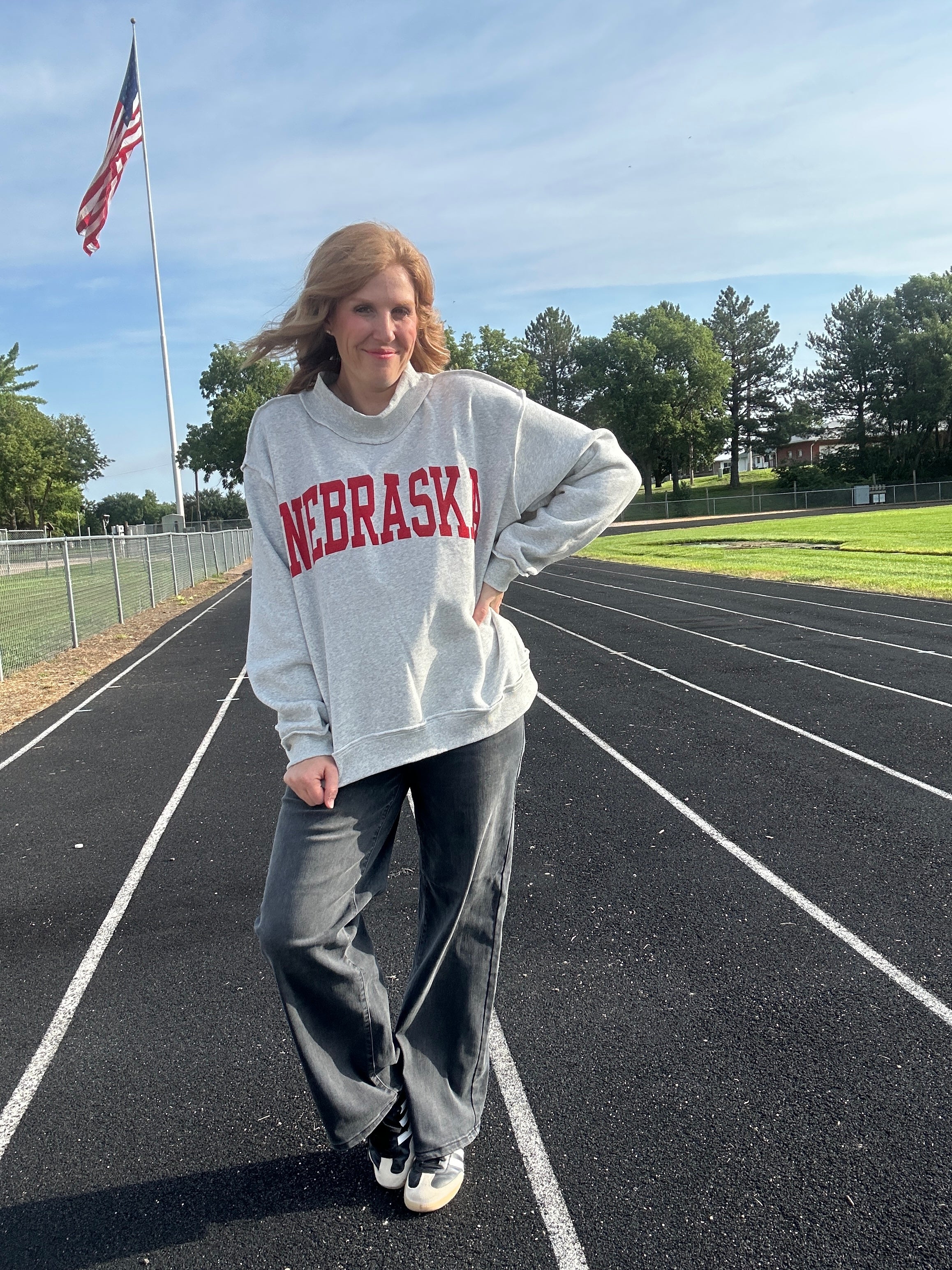 Nebraska/NE Reversible Sweatshirt