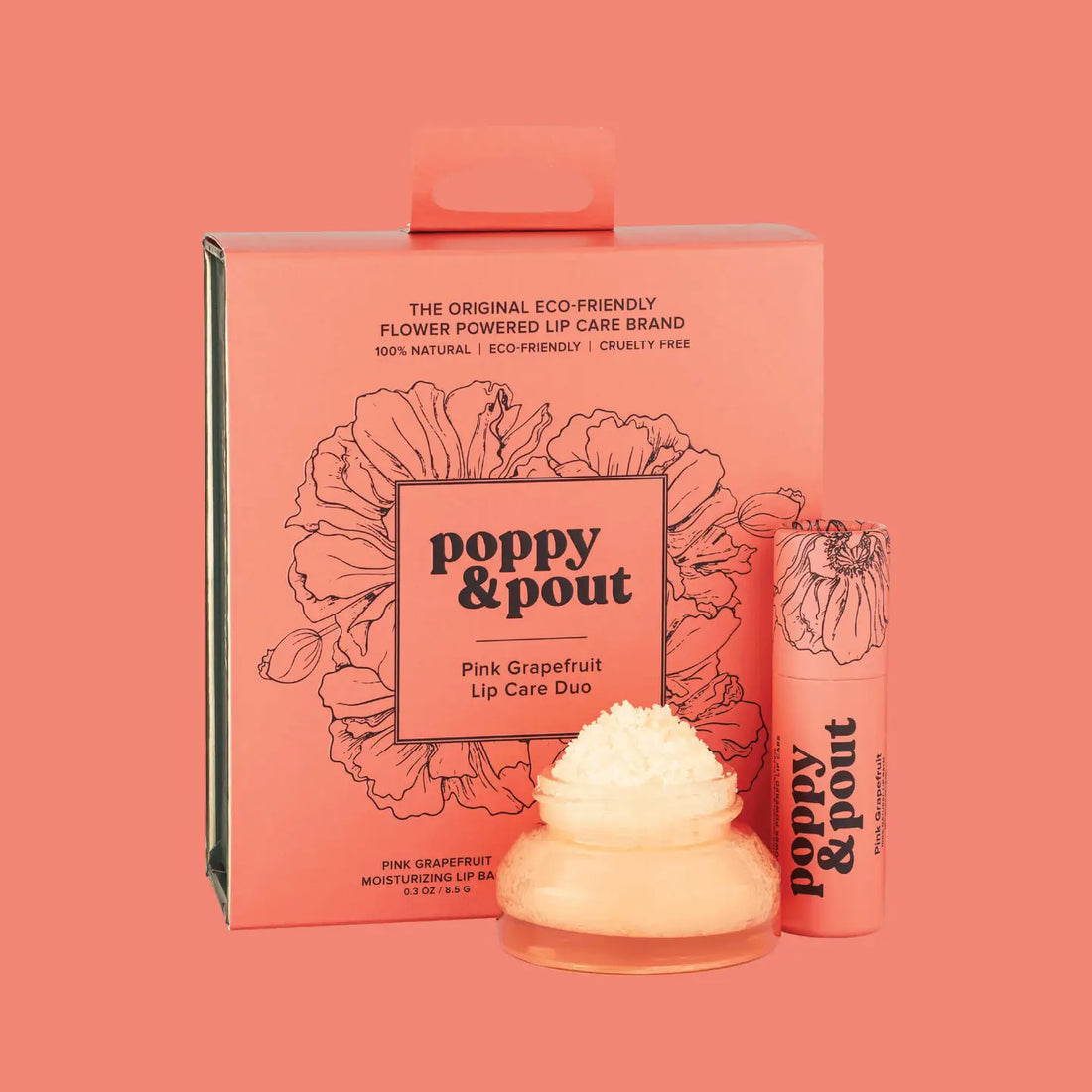 Poppy & Pout Lip Care Duo, Pink Grapefruit