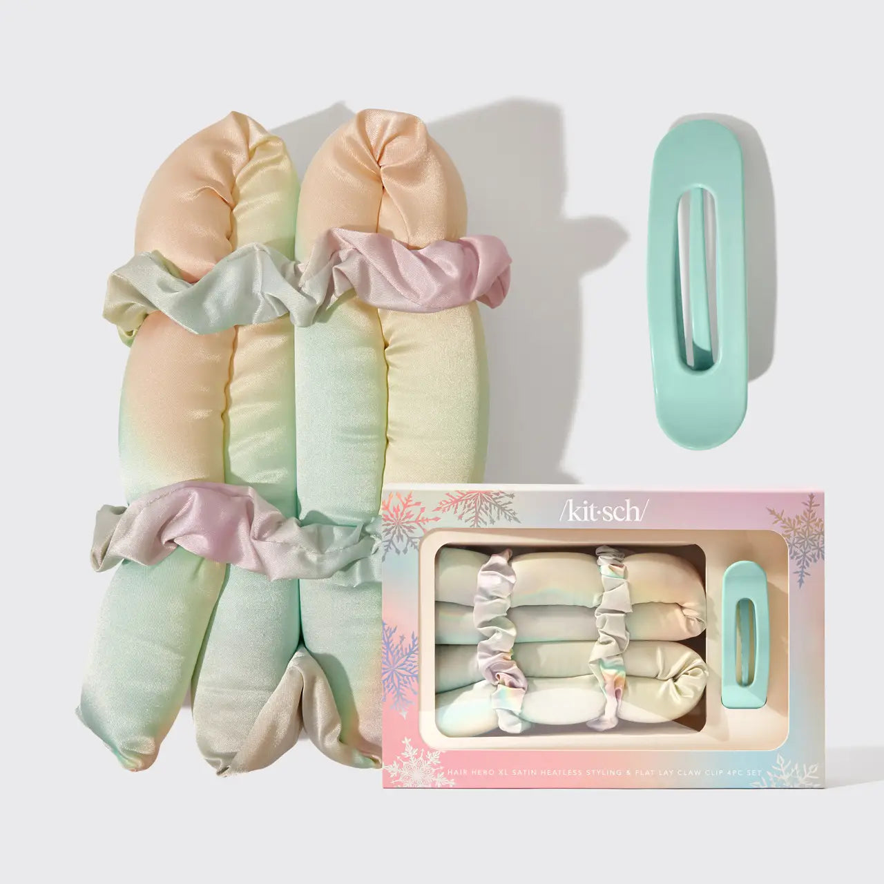 Satin Heatless Styling & Flat Lay Claw Set