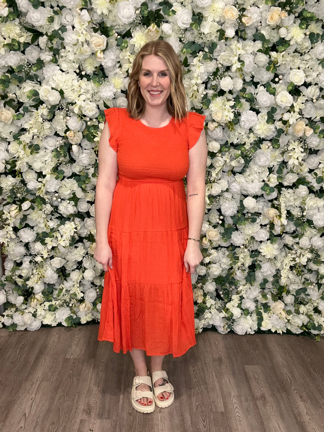 Kelsey Dress, Tomato Red