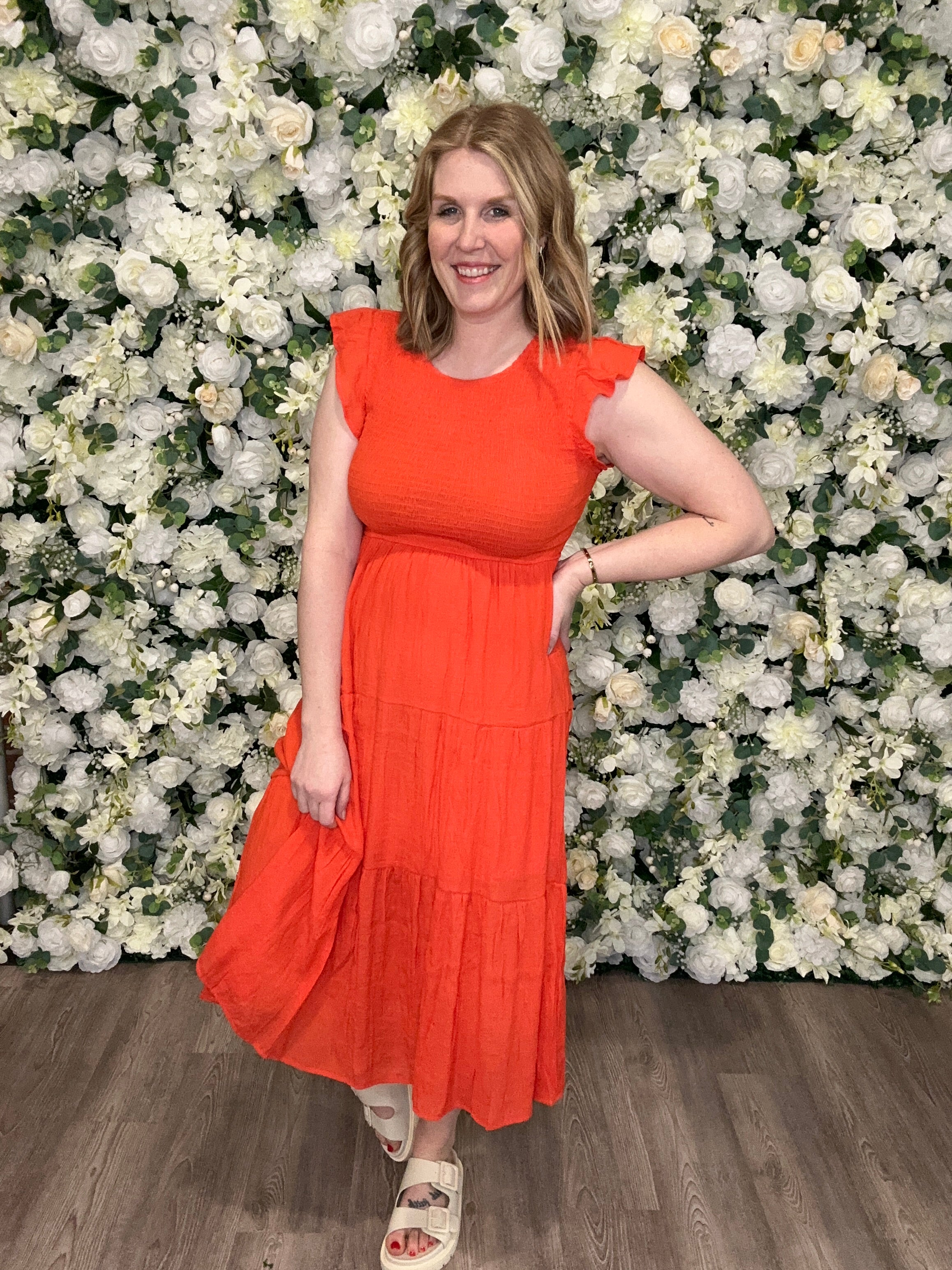 Kelsey Dress, Tomato Red