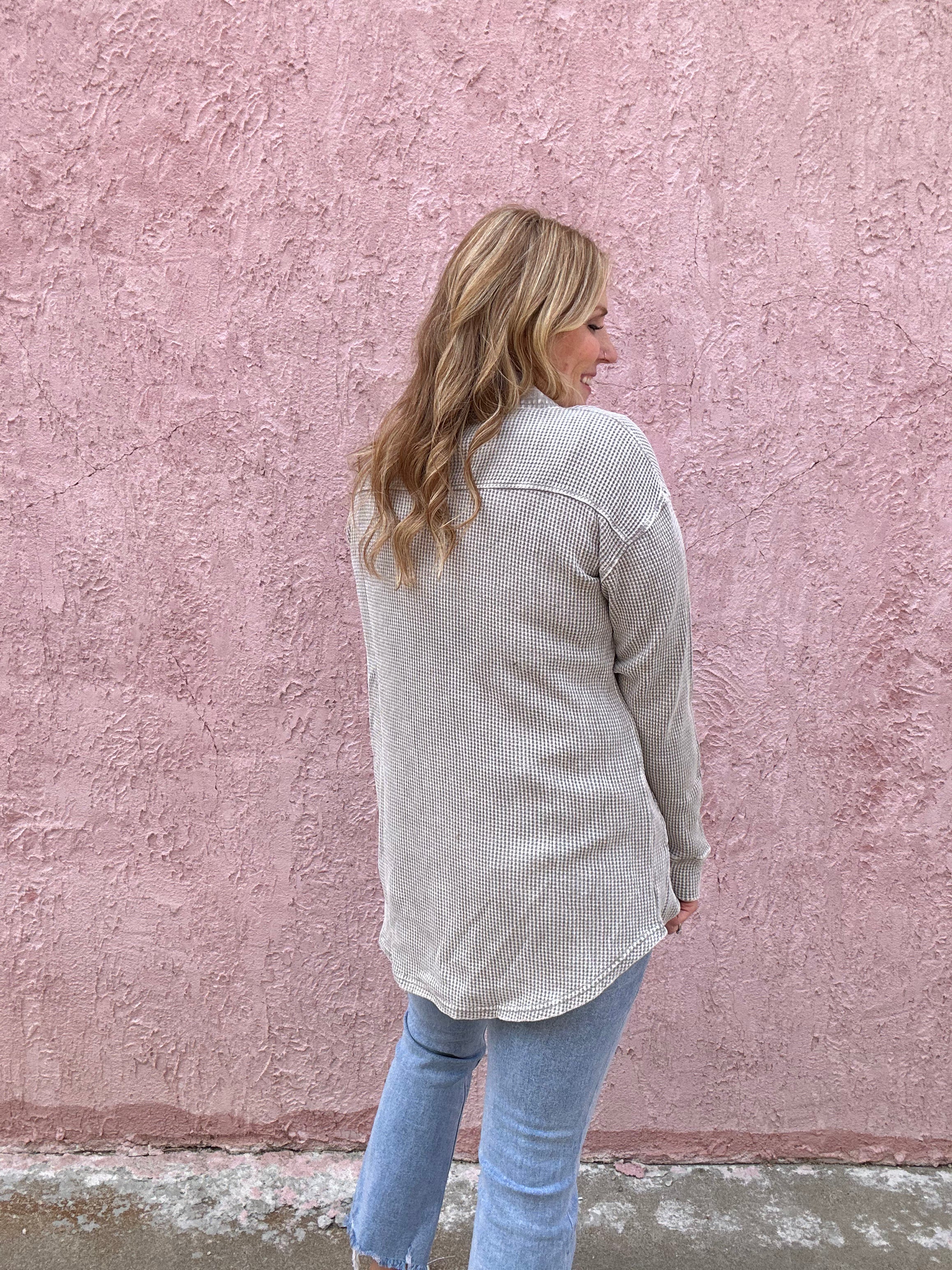Waffle Knit Shacket