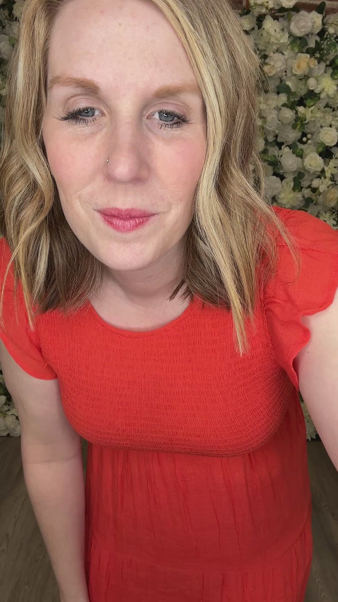 Kelsey Dress, Tomato Red