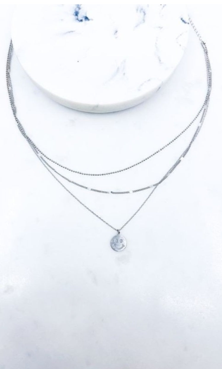 Smiley Face Layered Necklace
