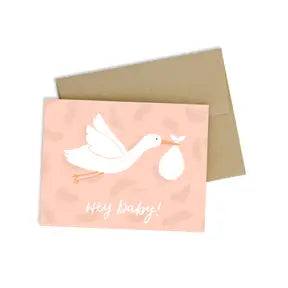 Hey Baby Stork, Greeting Card