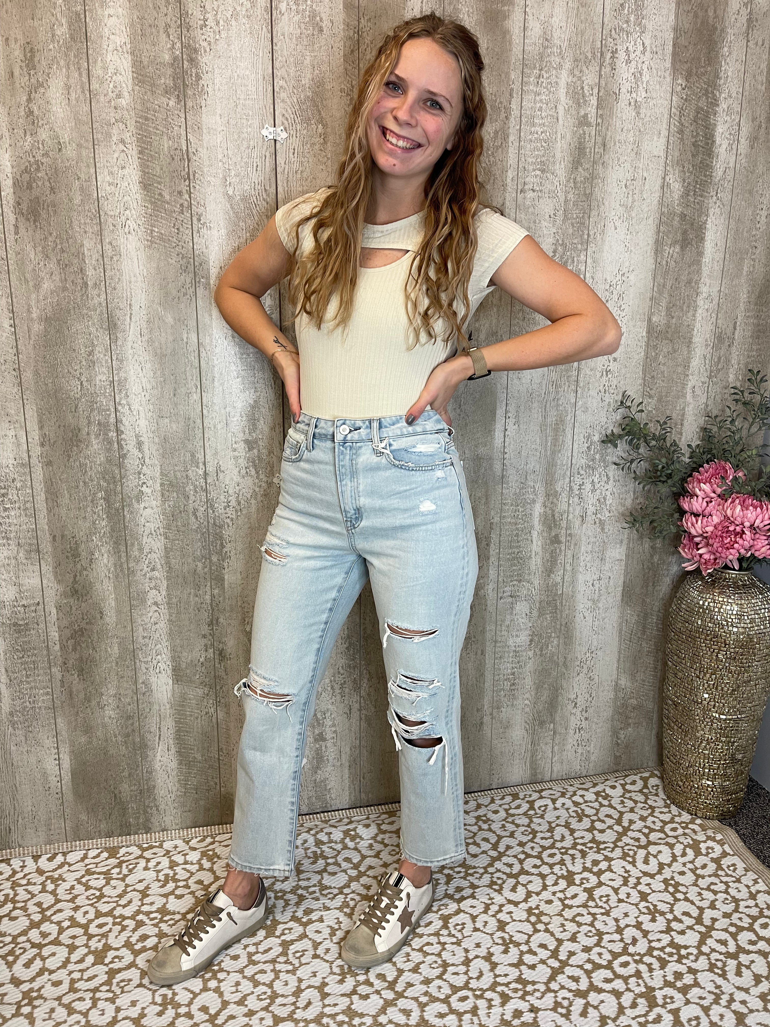 Sterling Distressed Straight Denim
