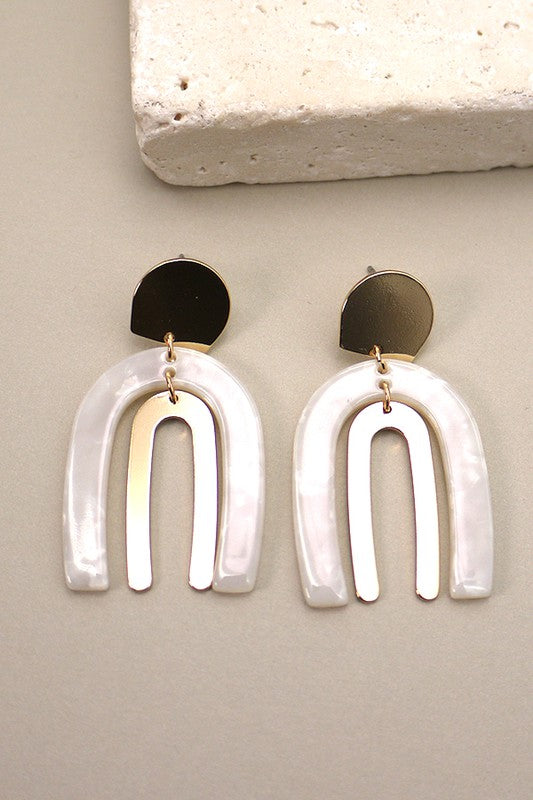 Rainbow Metal Acrylic Earrings