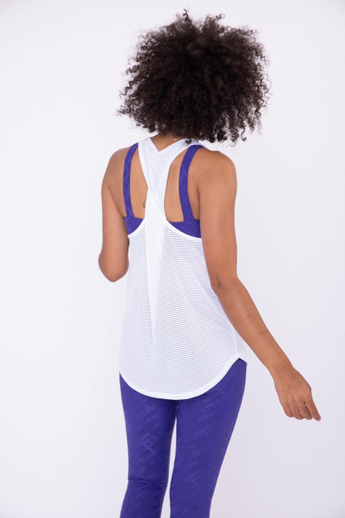 Sheer Striped Twist Back Tank