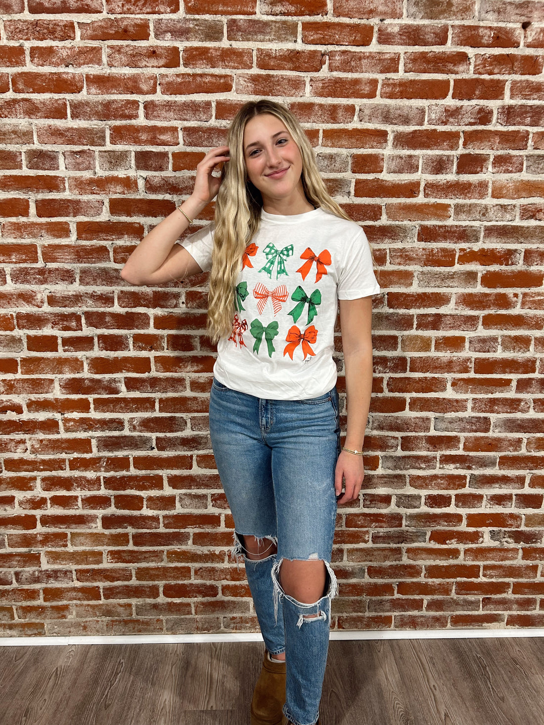 Christmas Bow Tee, graphic tee