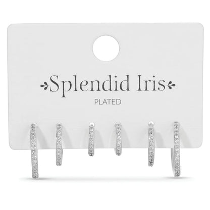 Splendid Iris- delicate pave Huggies