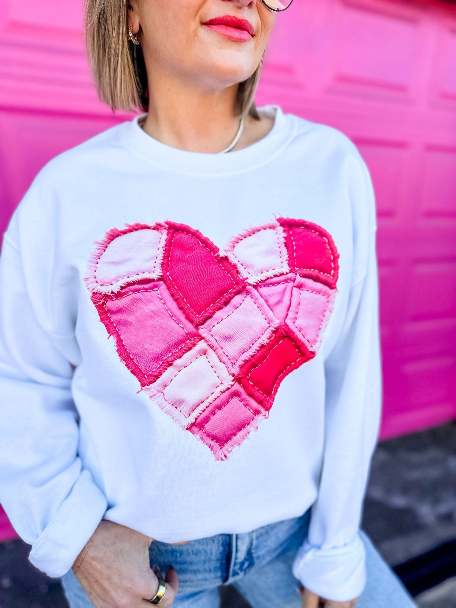 Patchwork Heart Crewneck