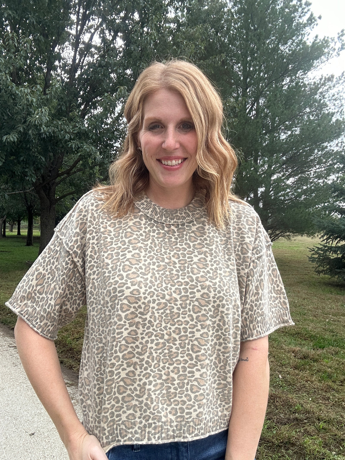 Honey Leopard Knit top