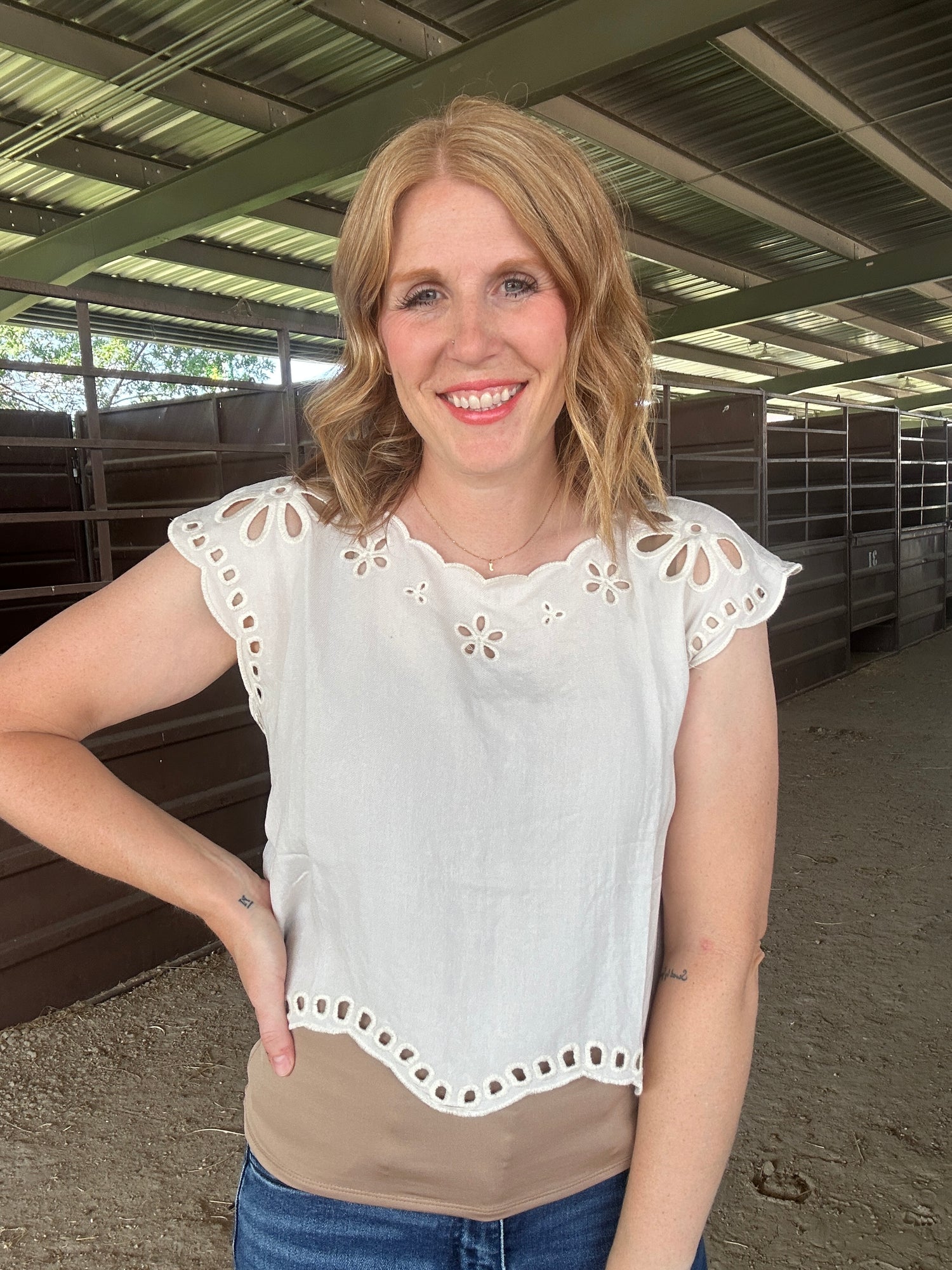 Floral Eyelet Blouse