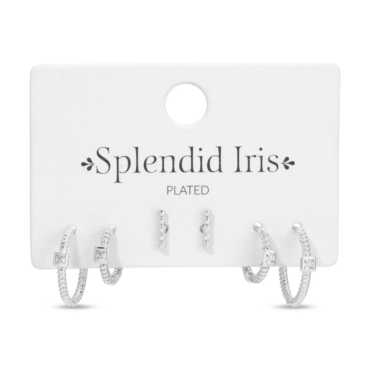 Splendid Iris- twisted hoops and stud