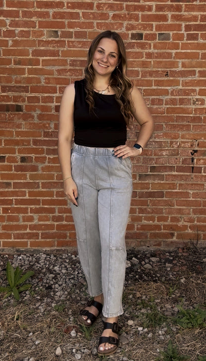Acid Washed Elastic Joggers