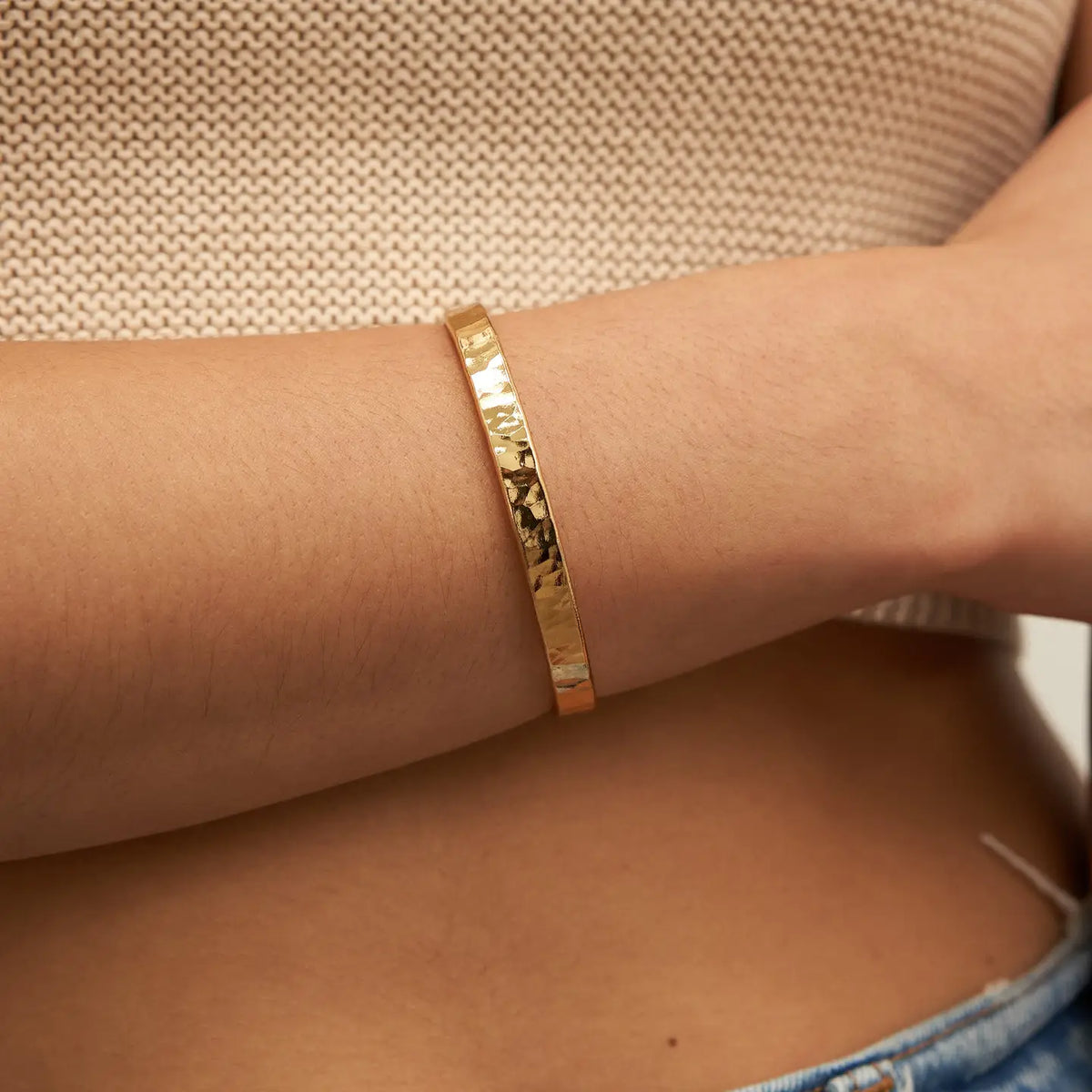Brenda Grands-24K Gold hammered Bangle