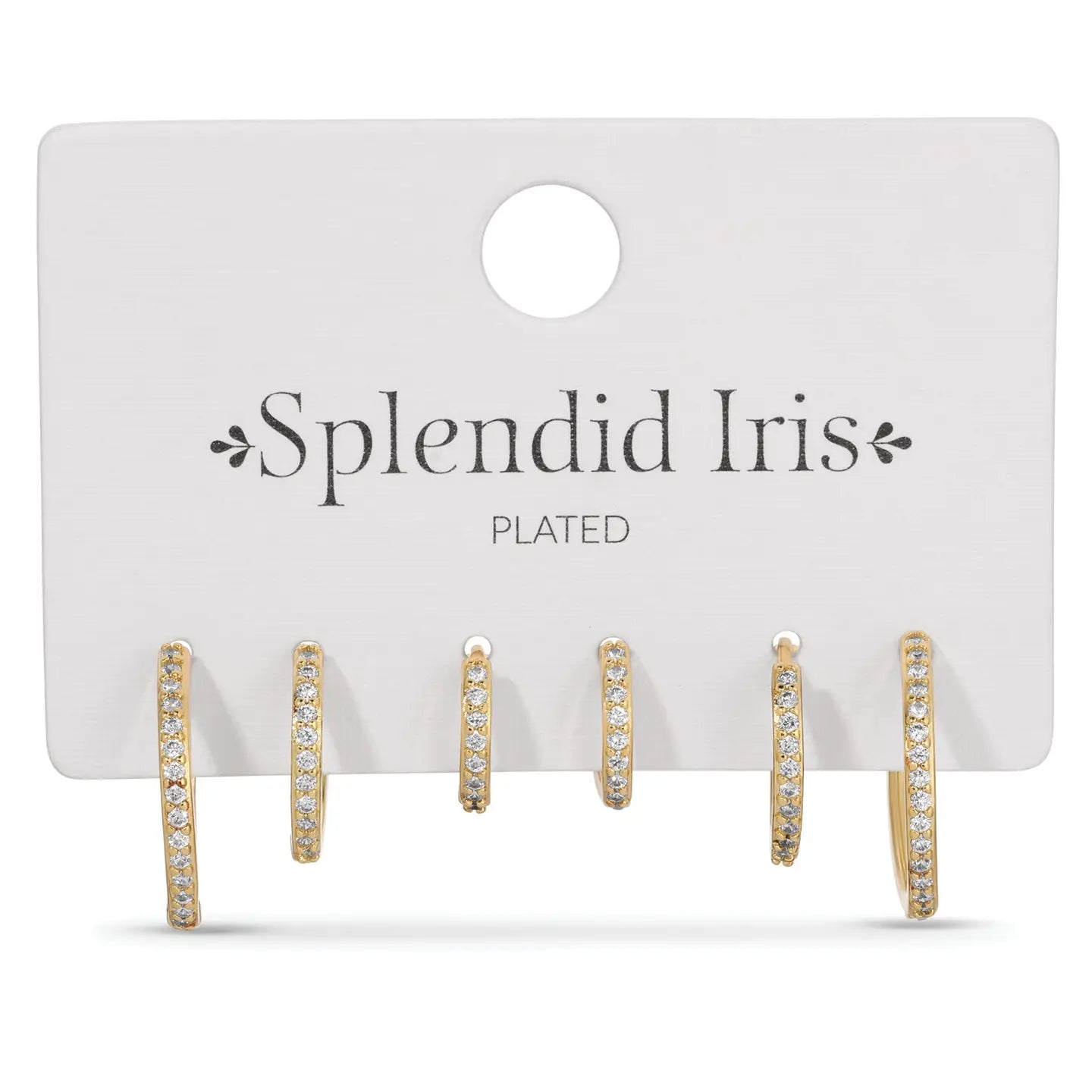 Splendid Iris- delicate pave Huggies