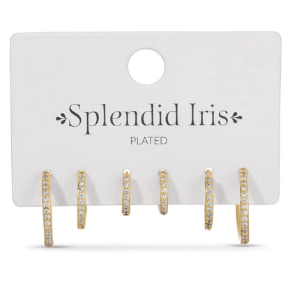 Splendid Iris- delicate pave Huggies