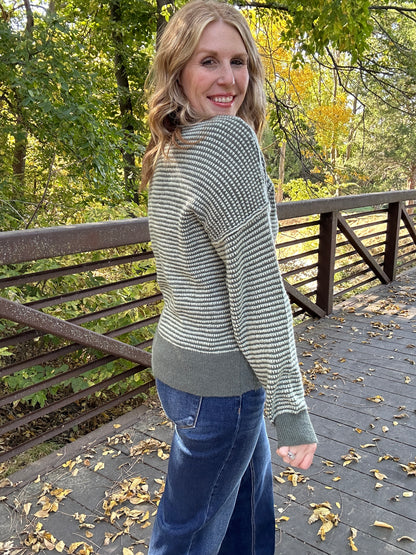 Sage Waffle Sweater