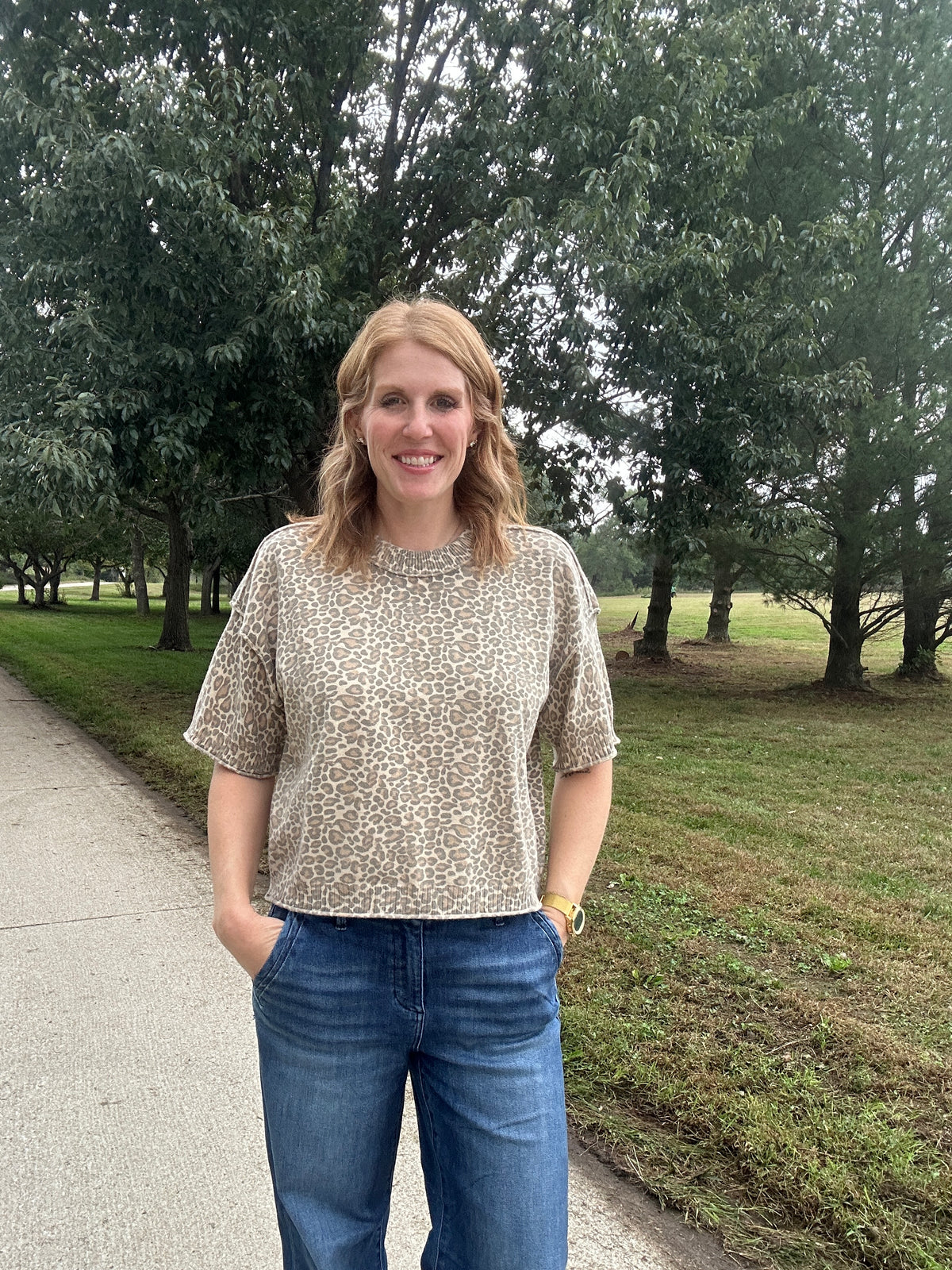 Honey Leopard Knit top