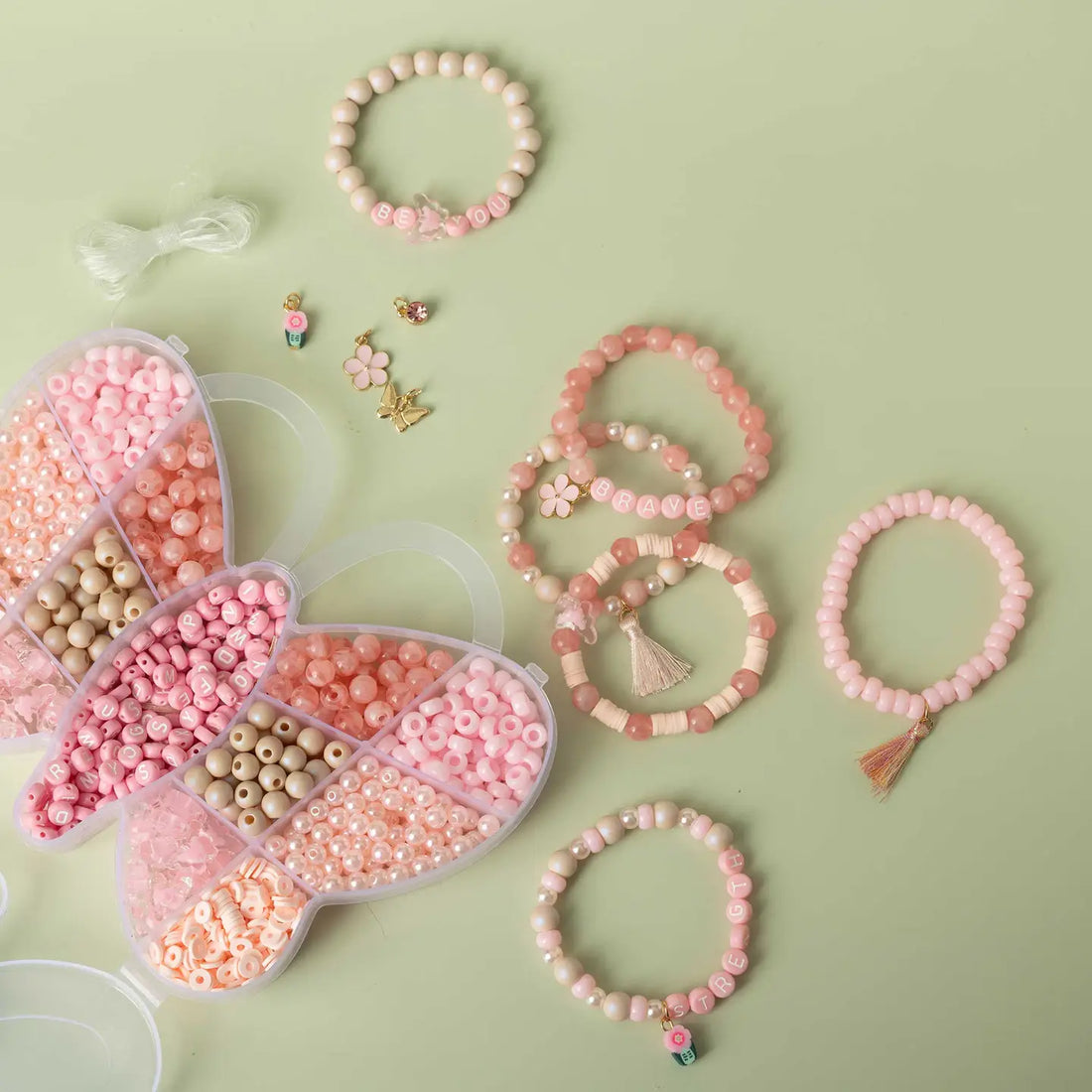 Pink Butterfly Bead Box