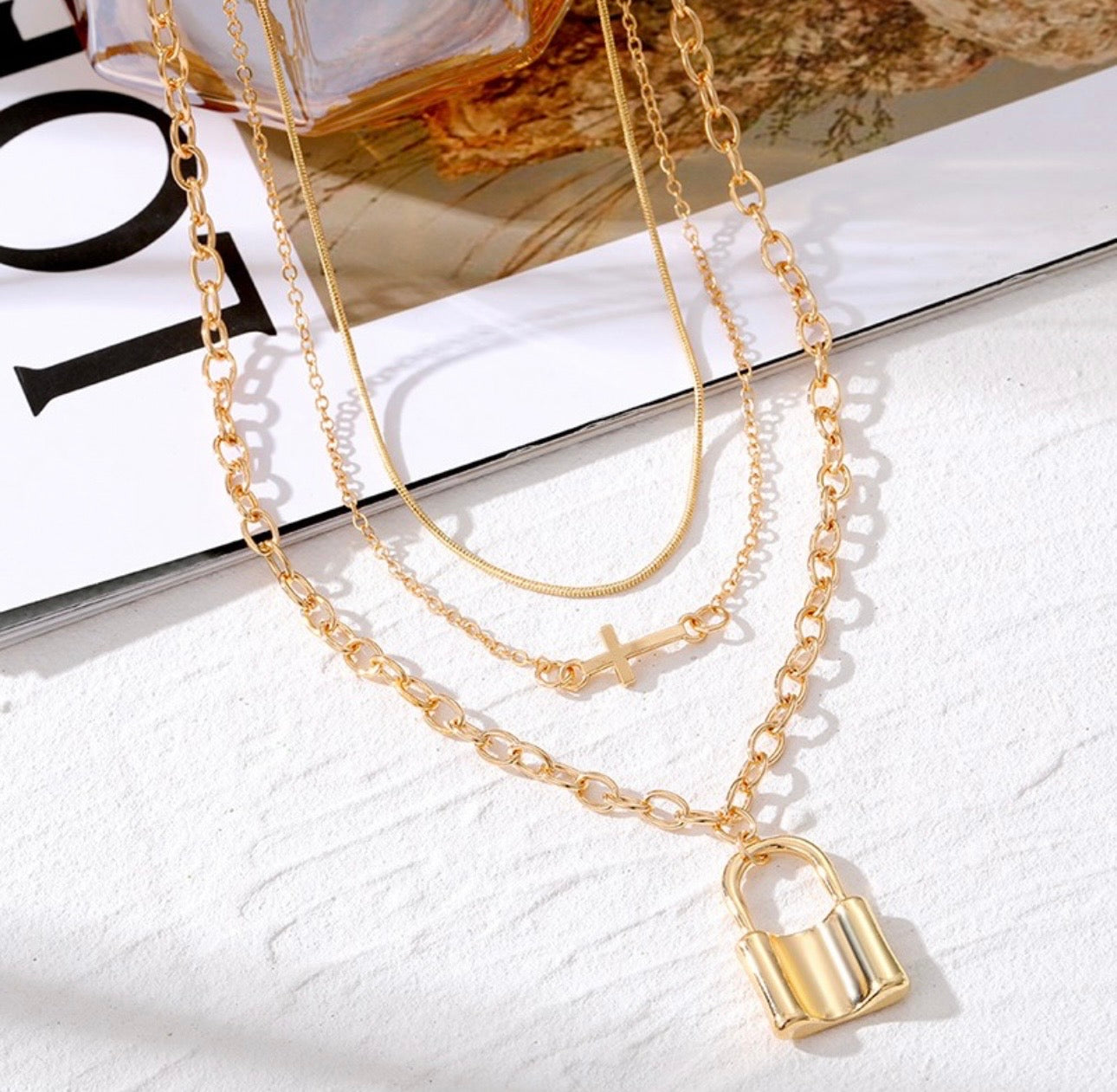 Lock Layered Necklace