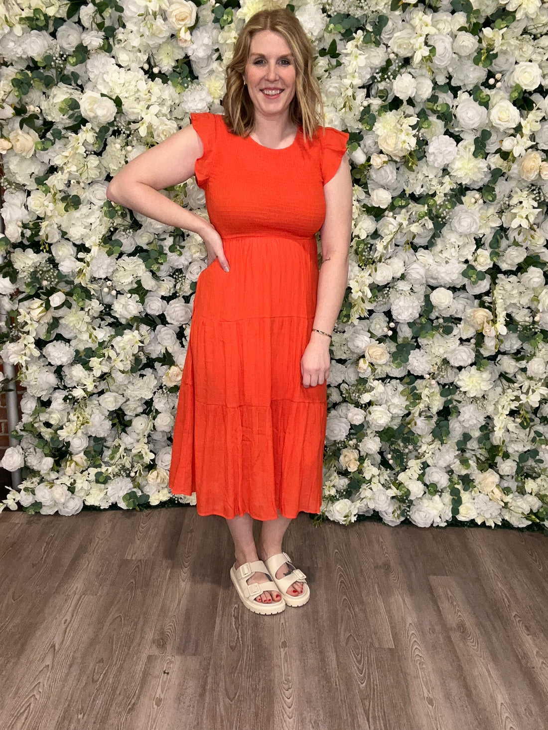 Kelsey Dress, Tomato Red