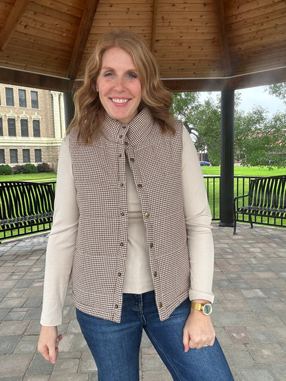 Gingham Puffer Vest