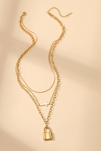 Lock Layered Necklace