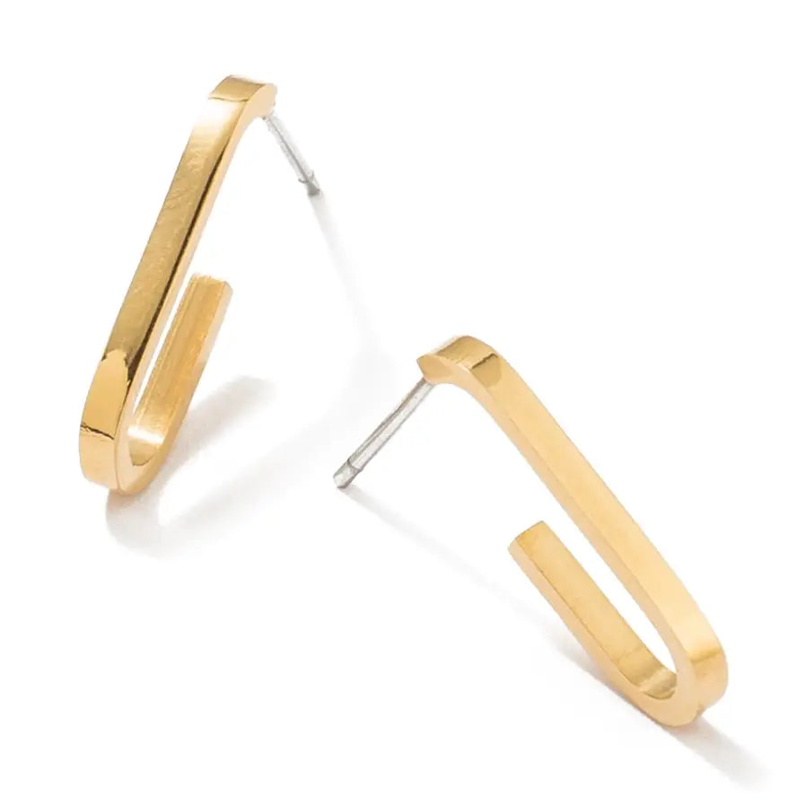 Gold Paperclip Hoops