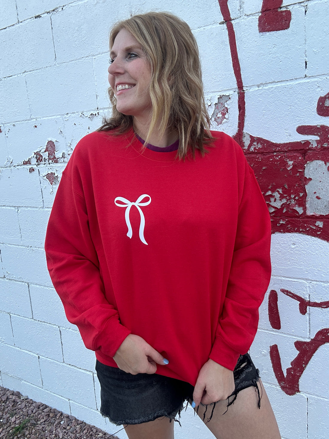 On Game Days We Wear Red Crewneck