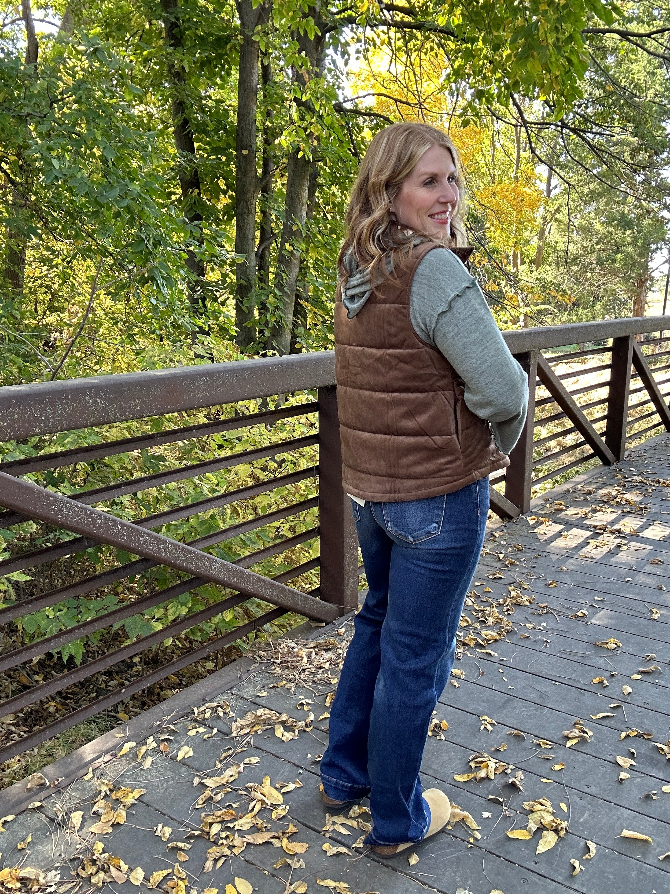 Mocha Velvet Padded vest