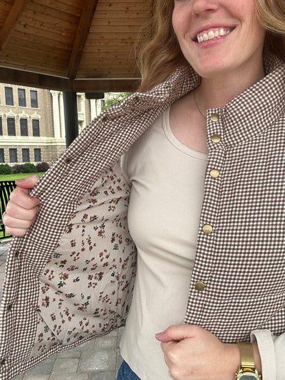 Gingham Puffer Vest