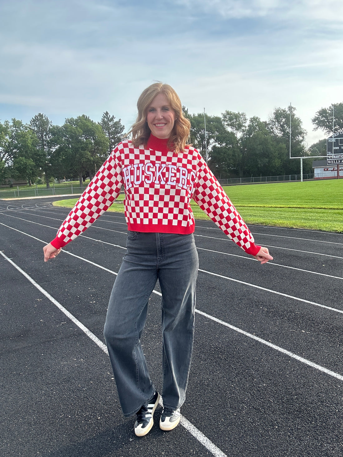 Nebraska- Checkerboard Sweater