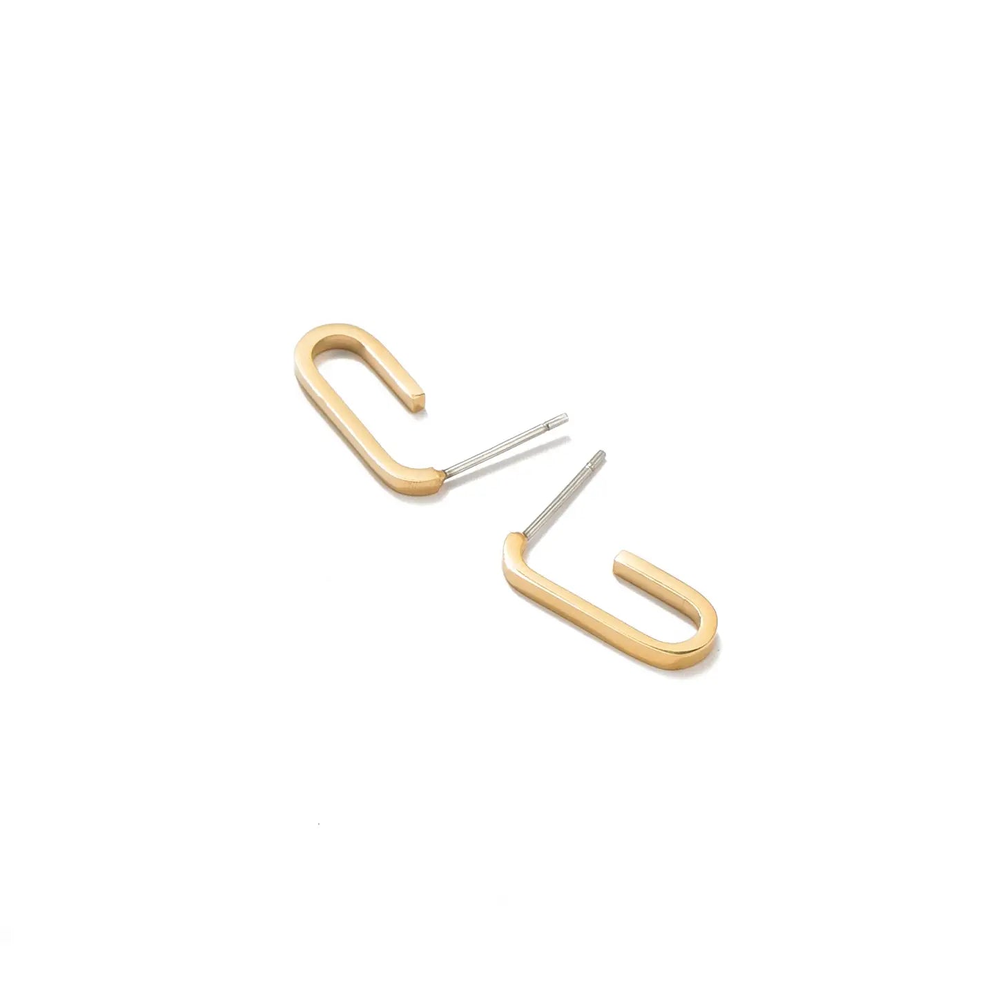 Gold Paperclip Hoops