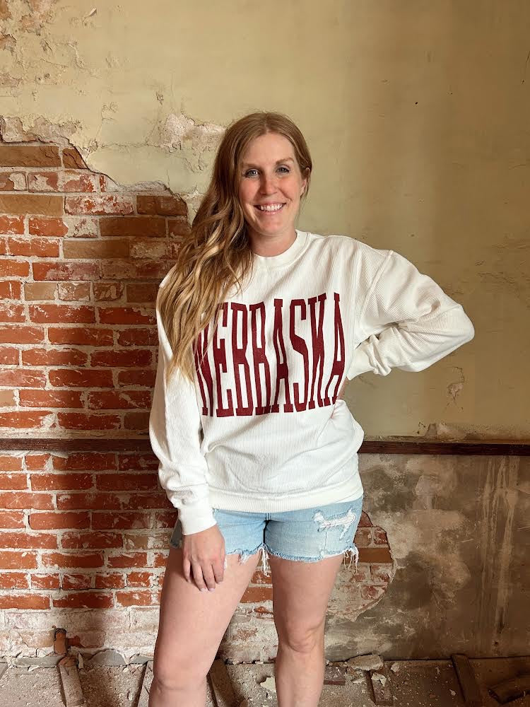 Nebraska Corded Crewneck