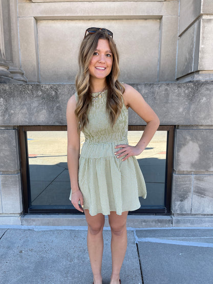 Sleeveless Smocked Mini Dress