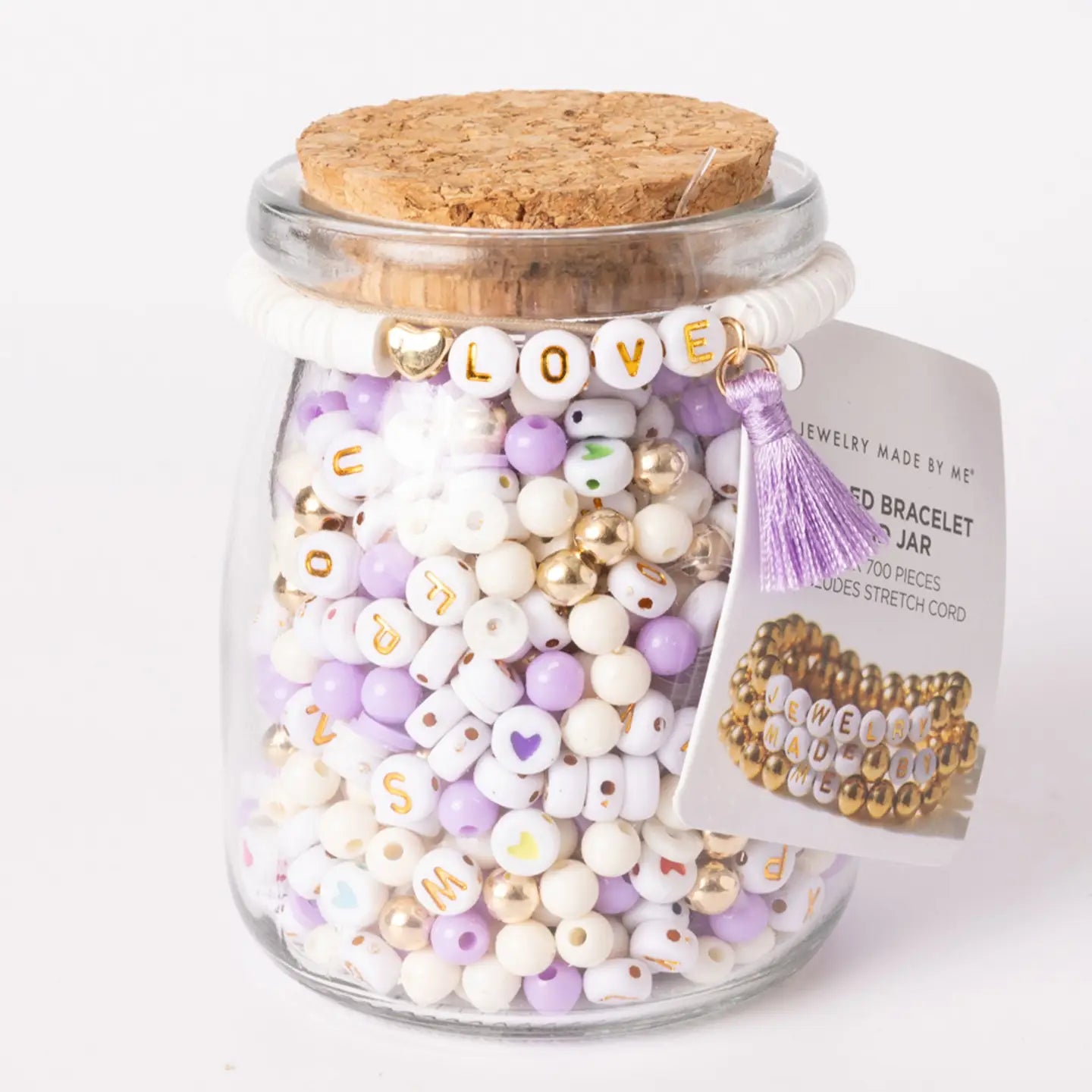 Lavender LOVE bead Jar