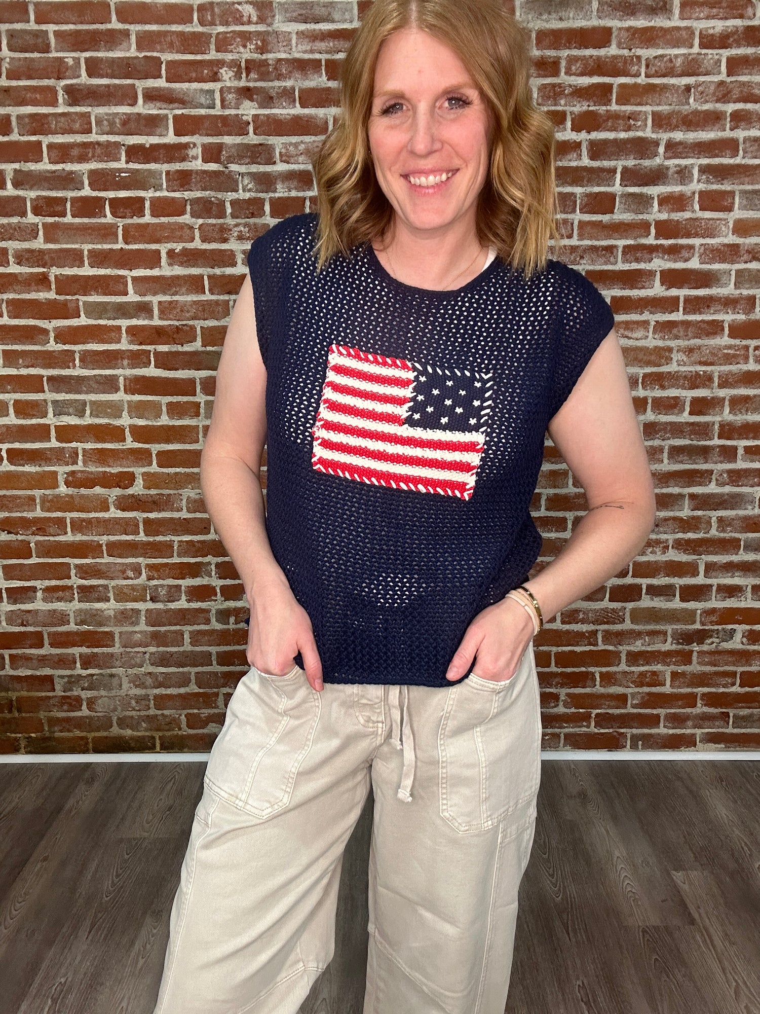 Stars and Stripes knit top