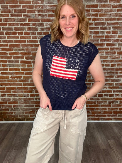 Stars and Stripes knit top