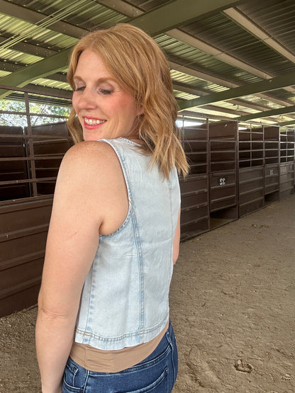 Demi Denim Top